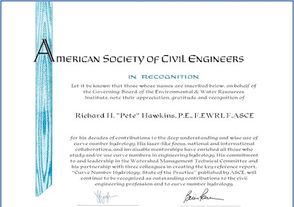 Pete Hawkins Certificate