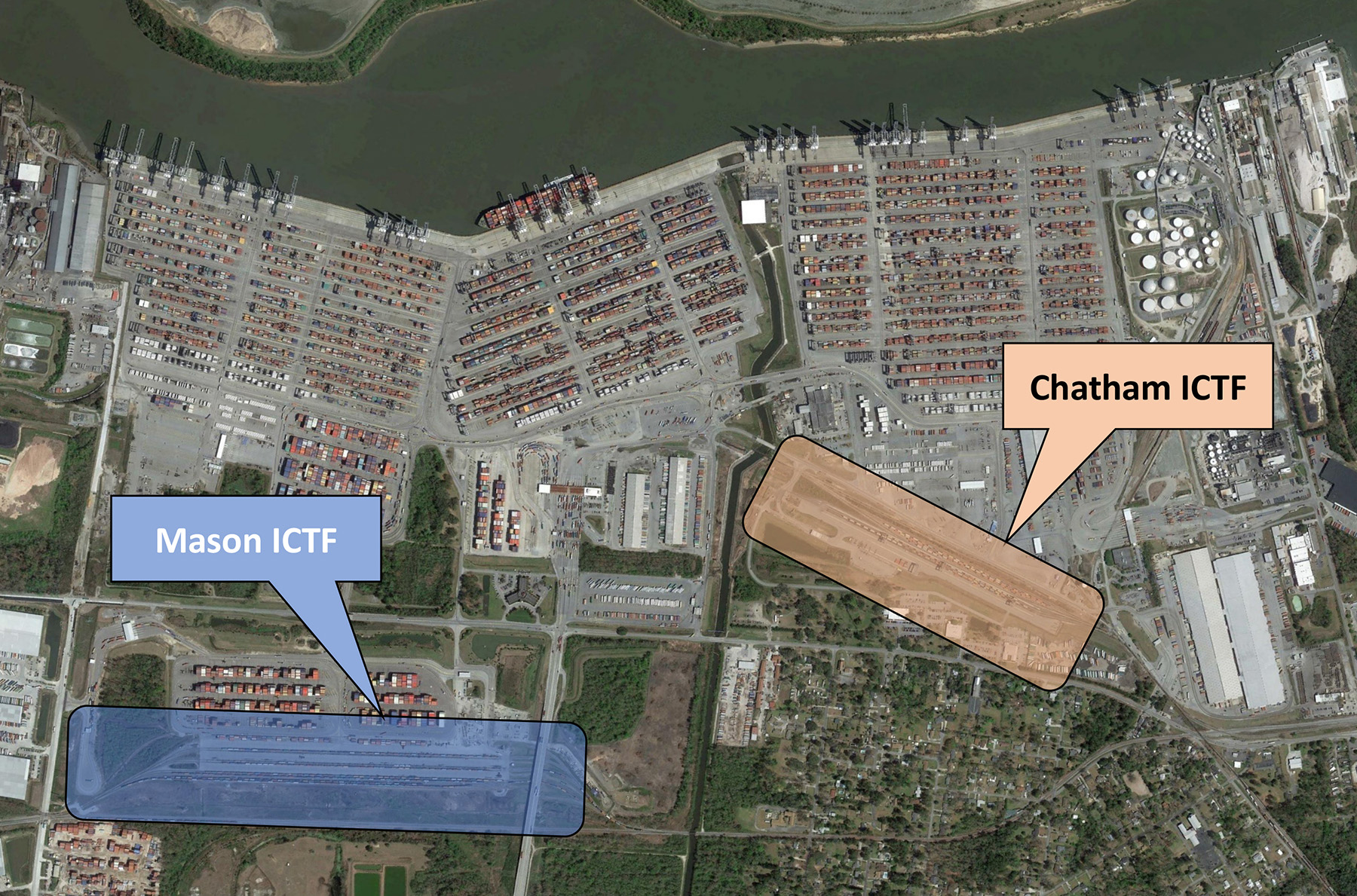 Google image of a shipping yard.
