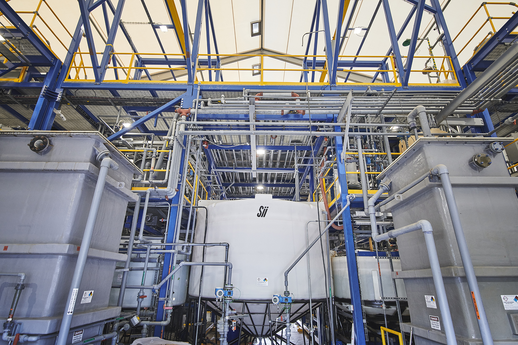 The interior of Standard Lithium’s direct lithium extraction demonstration facility in southern Arkansas. (Image courtesy of Standard Lithium Ltd.)