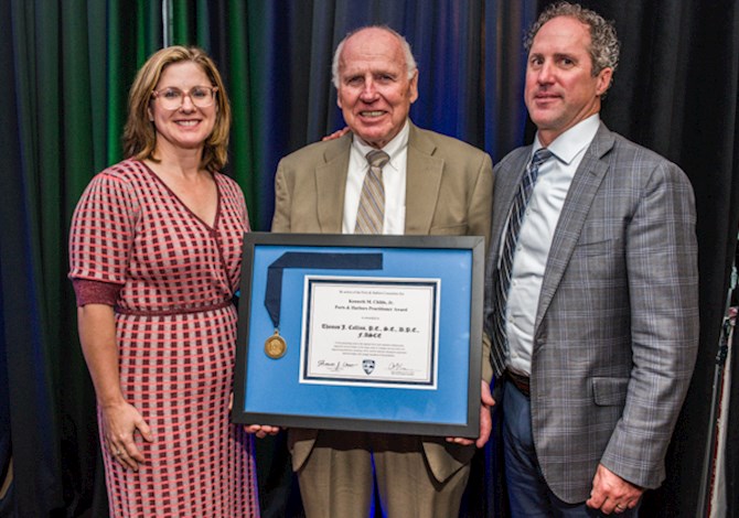 The 2019 Kenneth M. Childs, Jr. Practitioner's Award was presented to Thomas J. Collins, P.E., S.E., D.P.E., F.ASCE