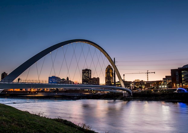 Women of achievement bridge in Downtown Des Moines