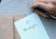 Calligraphed thank you note 