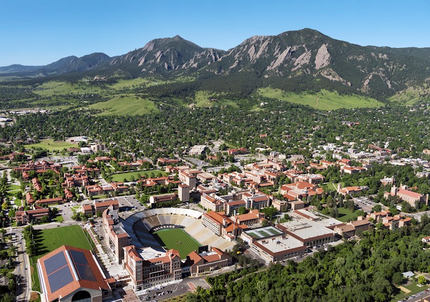 Aerial of University of Boulder Colorado