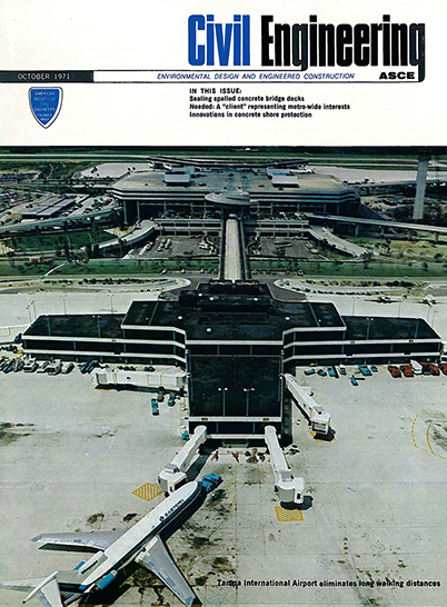 Cover photo of the 1971 October issue of CE Magazine, featuring an aerial photo of the Tampa International Airport. Cover photo of the 1971 October issue of CE Magazine, featuring an aerial photo of the Tampa International Airport.
