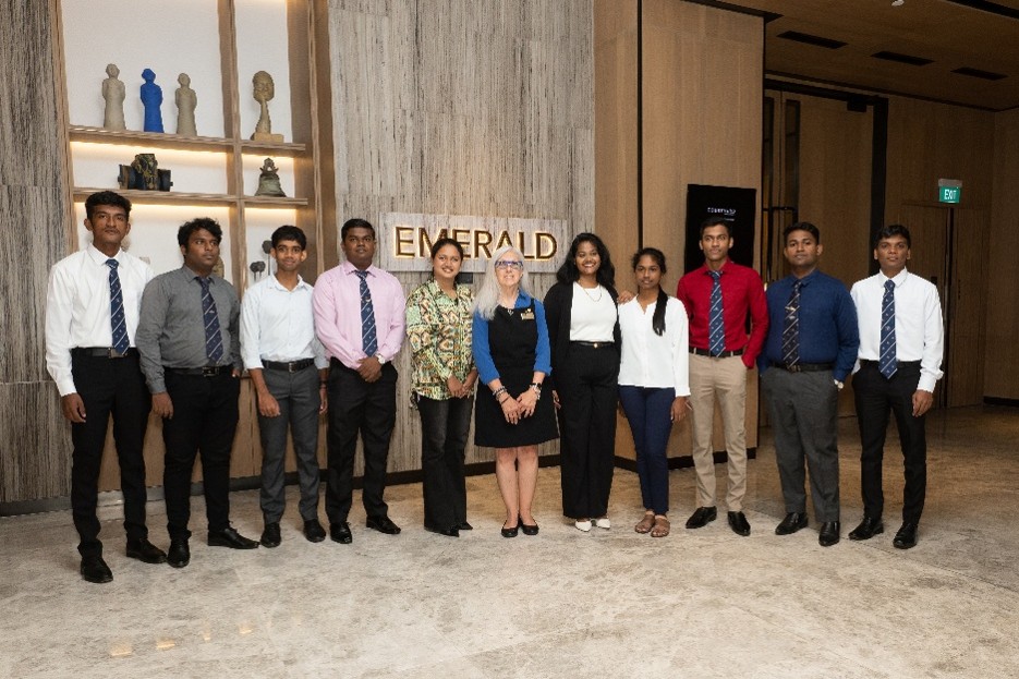 President Marsha with student and younger members. 