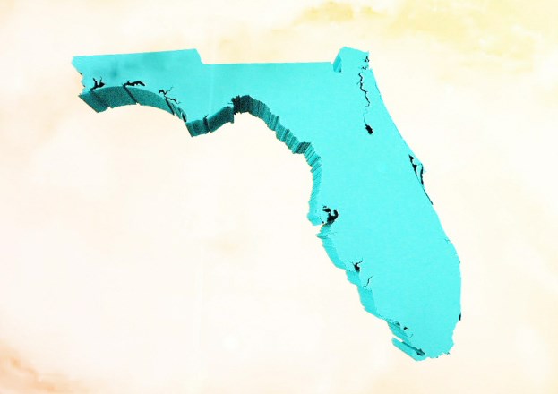 Digital rendering of the state of Florida 