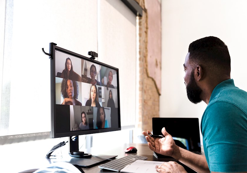 Online meeting or training, showing a discussion in progress