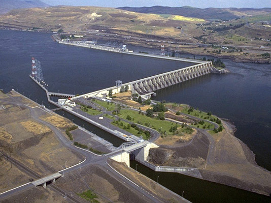 Dam from Washington State Side of Columbia River