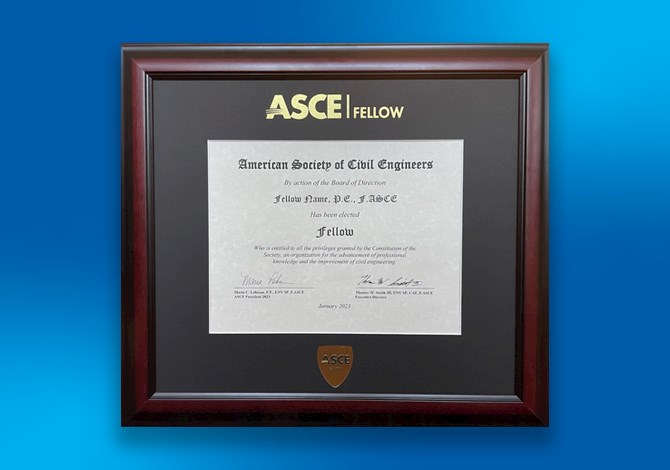 ASCE Fellow certificate