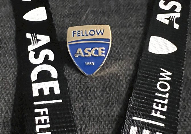 ASCE Fellow pin and lanyard