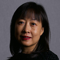 woman in dark jacket