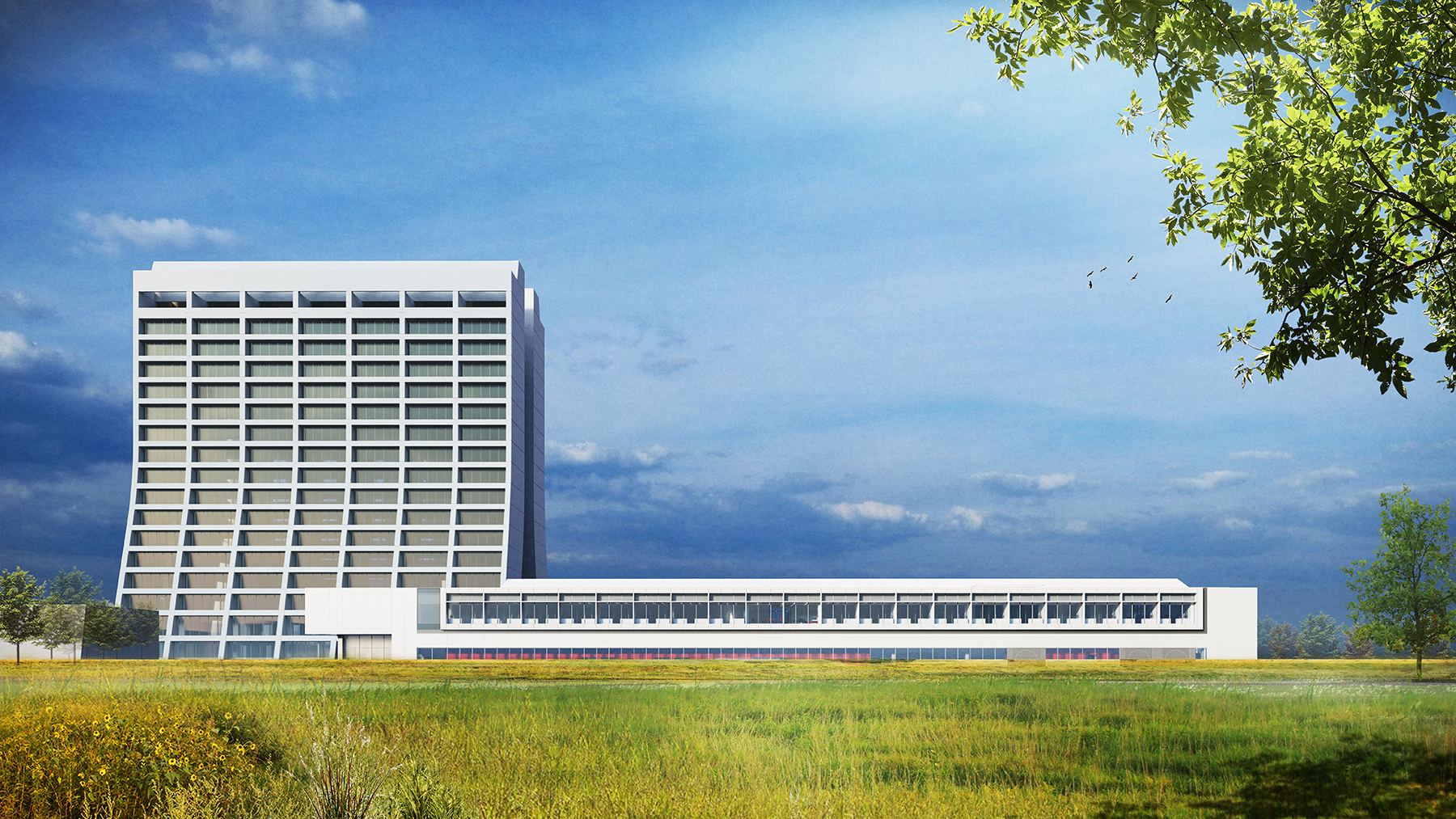 side view of building