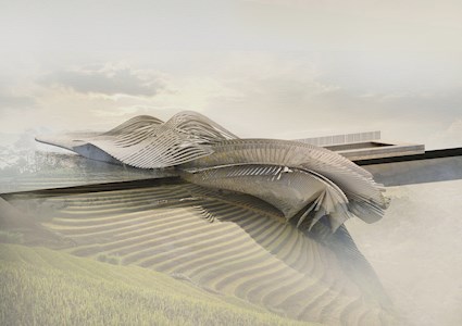 futuristic building that will repurpose fog