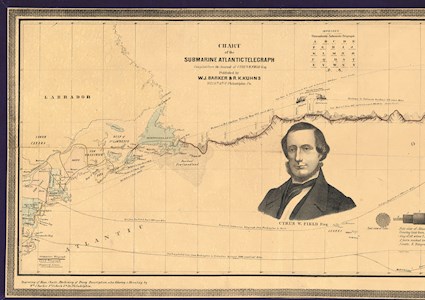 map showing where the transatlantic cable was laid