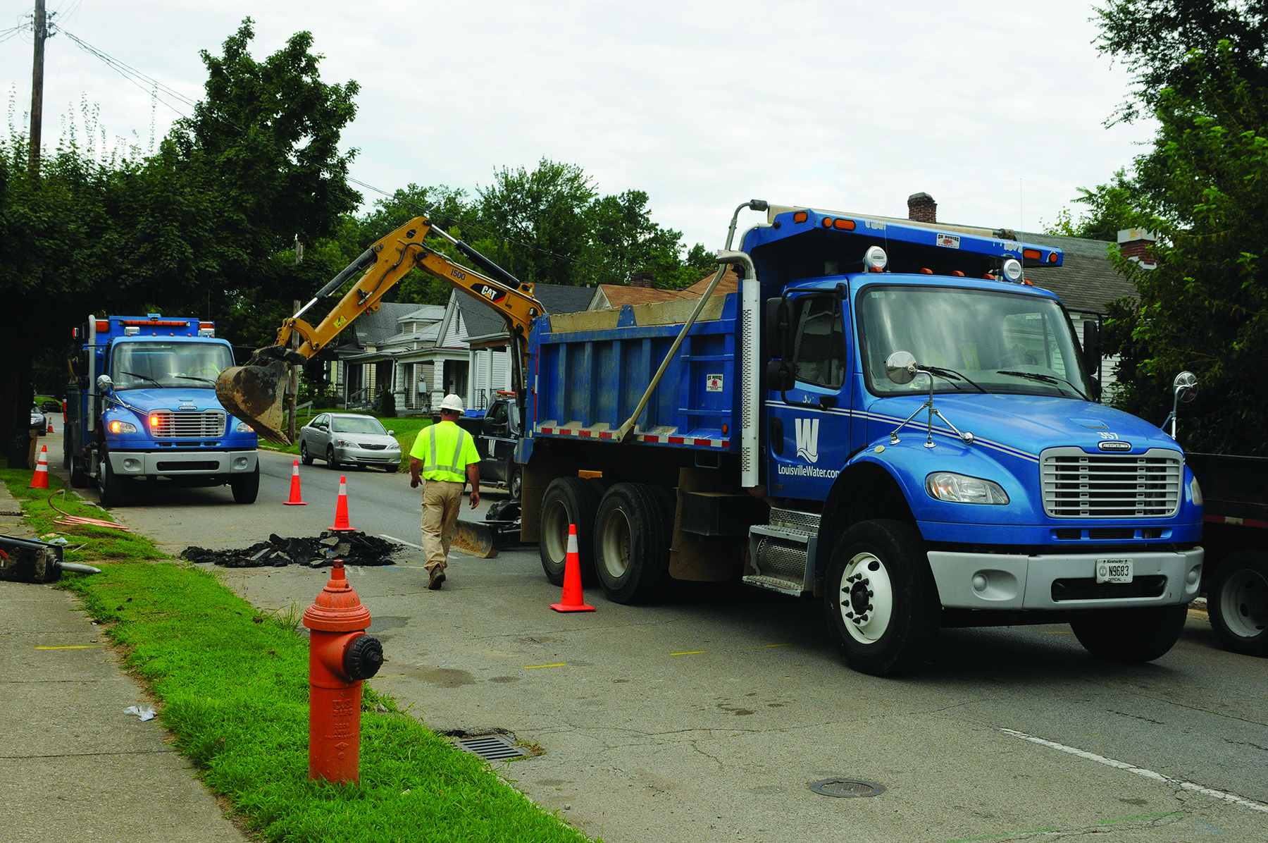 truck and construction work