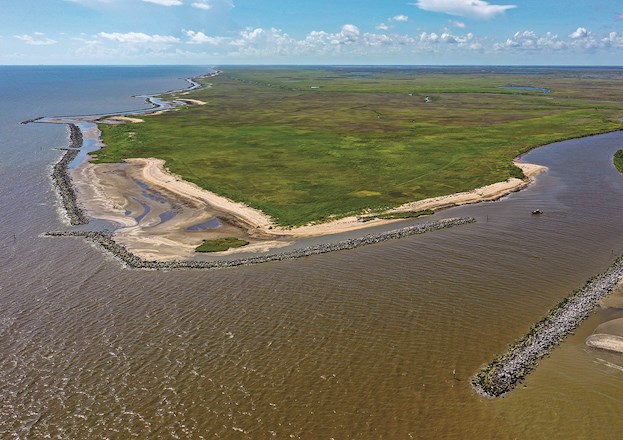 breakwaters of a wildlife refuge