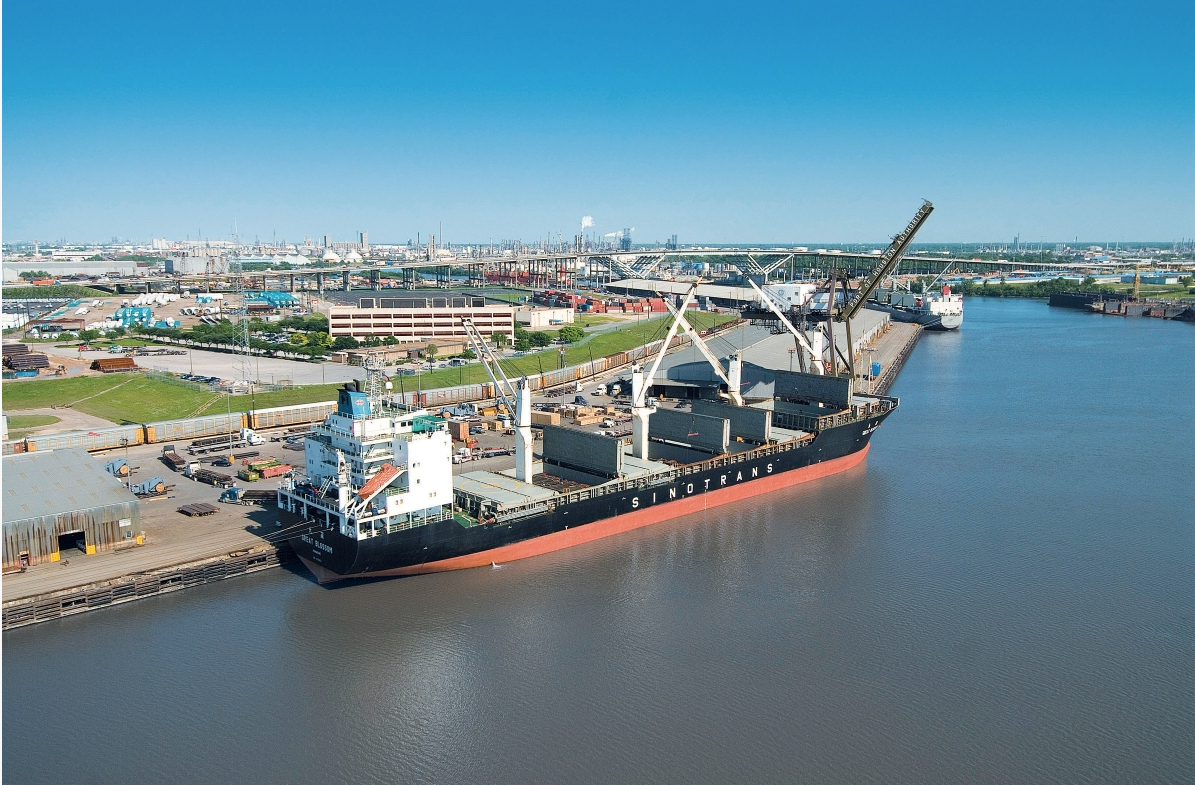 a ship in the Houston Ship Channel