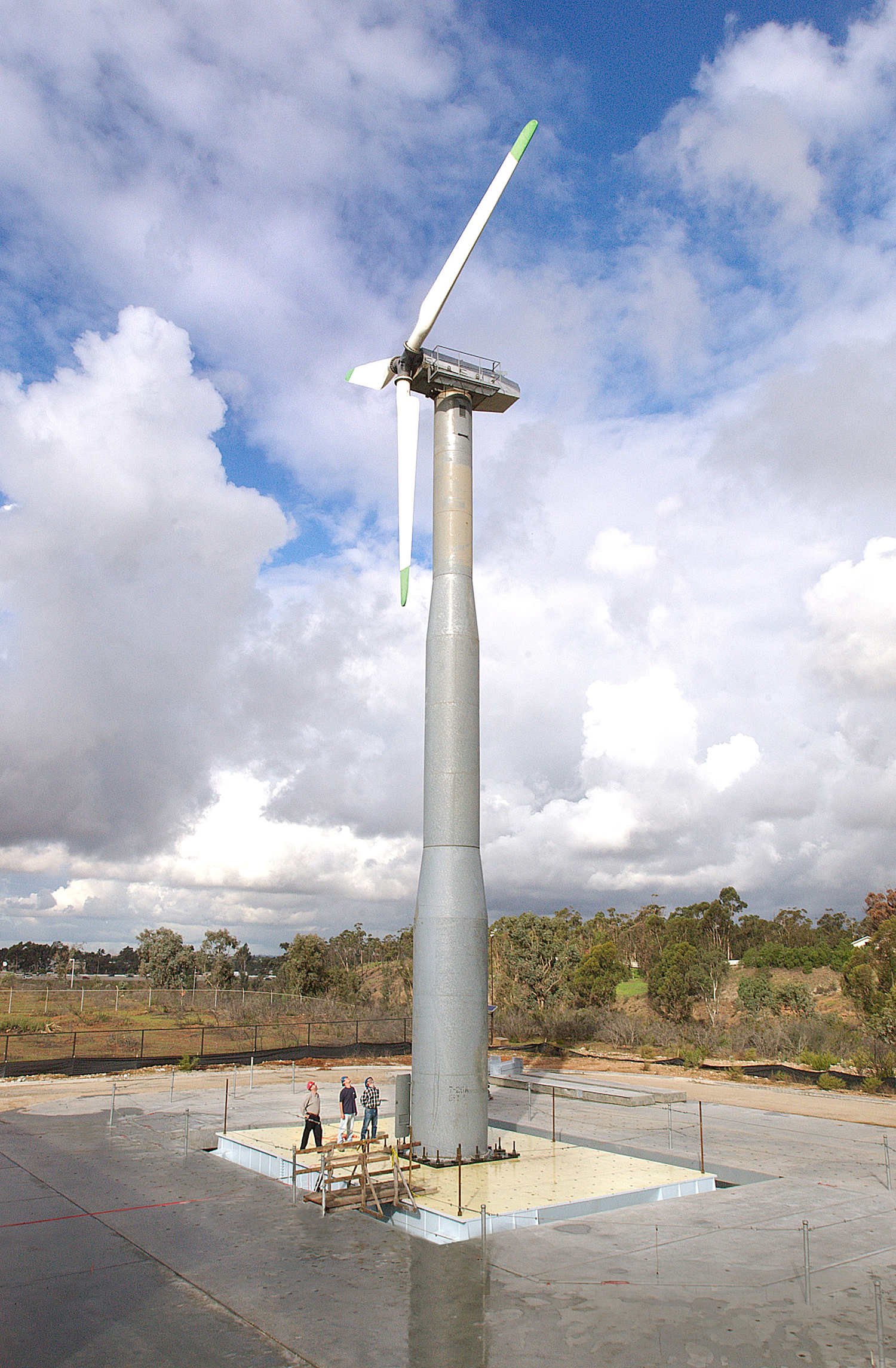a wind turbine is tested on a shake table at UCSD