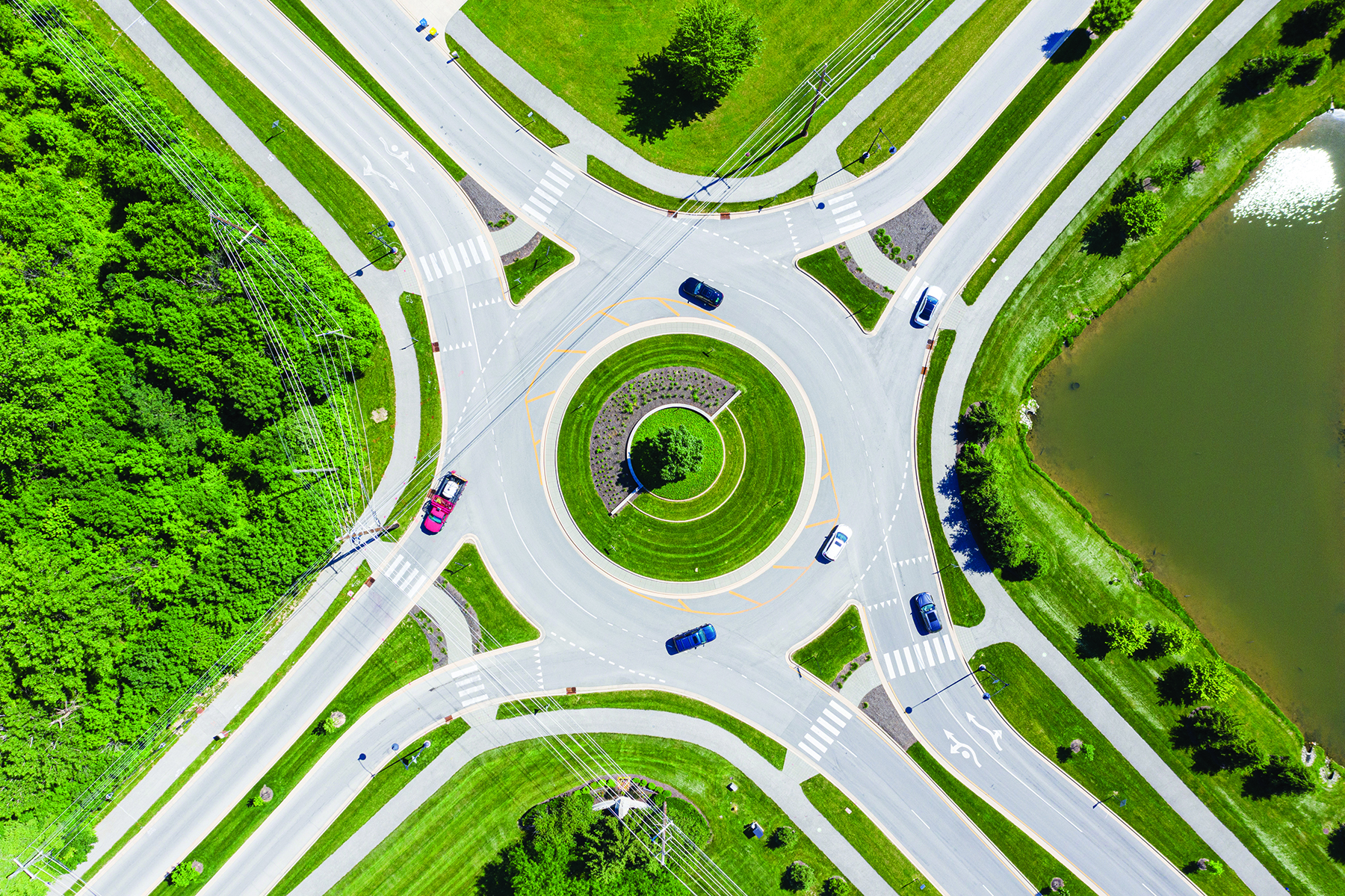 circular road with cars on it
