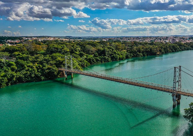 bridge spanning body of water