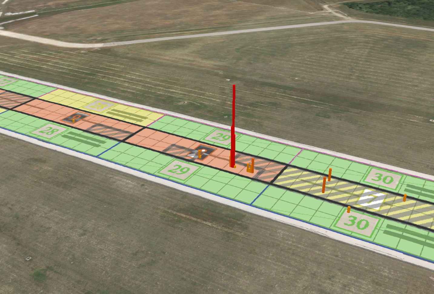 figure depicting how runway data was analyzed in ArcGIS Pro