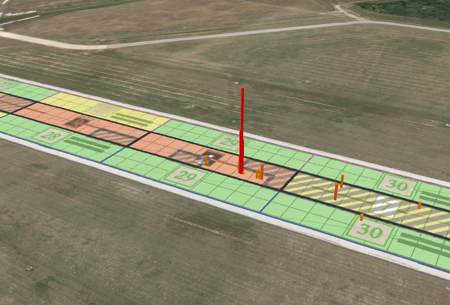  figure depicting how runway data was analyzed in ArcGIS Pro