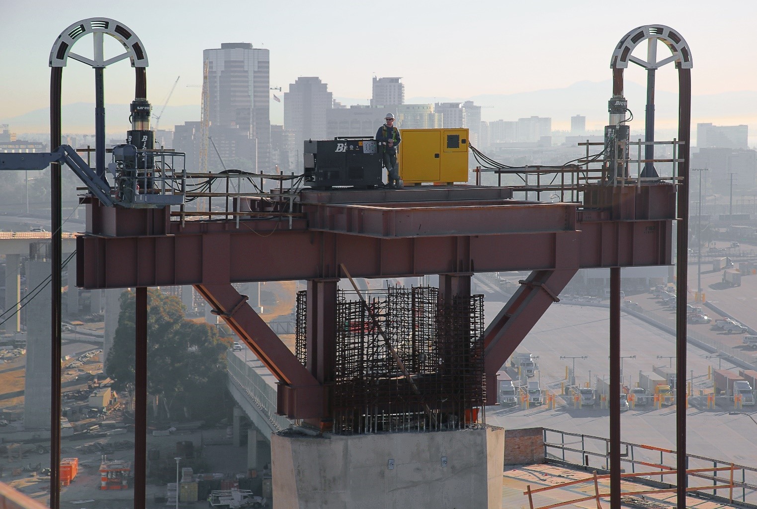 photo of pier cap construction on a bridge