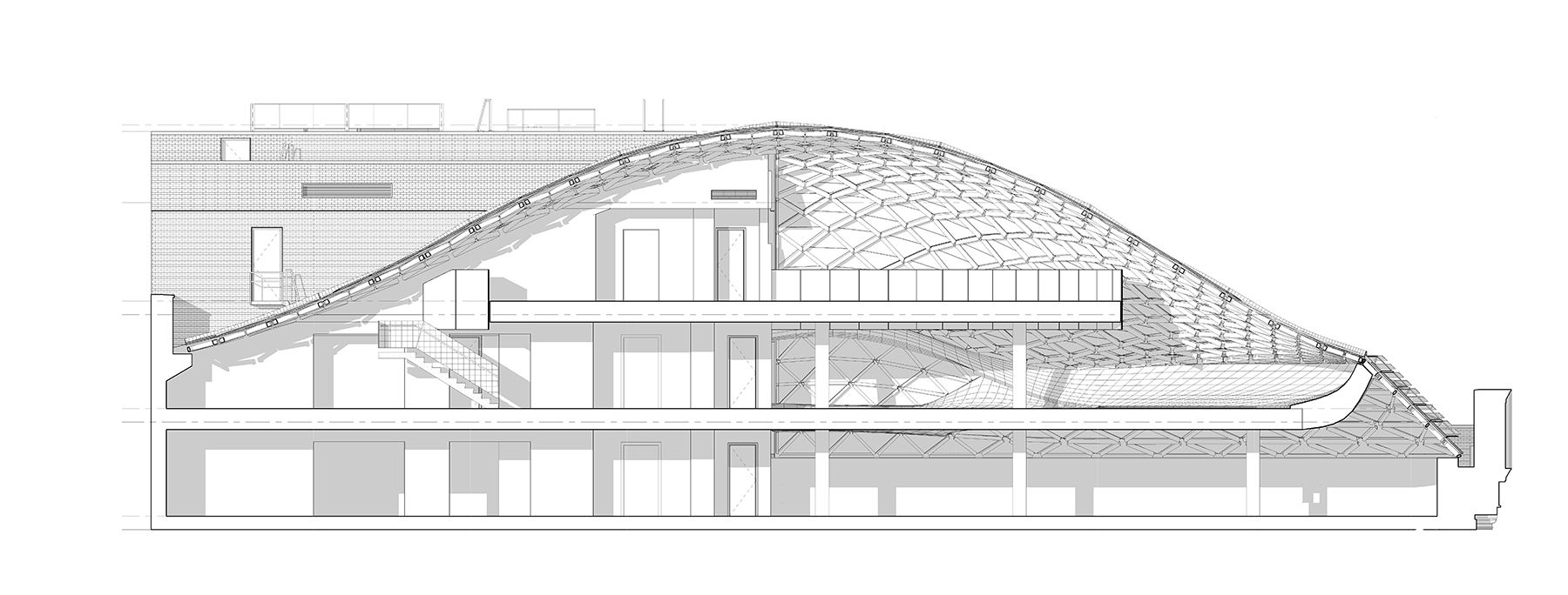 drawing of the dome or rooftop elevation