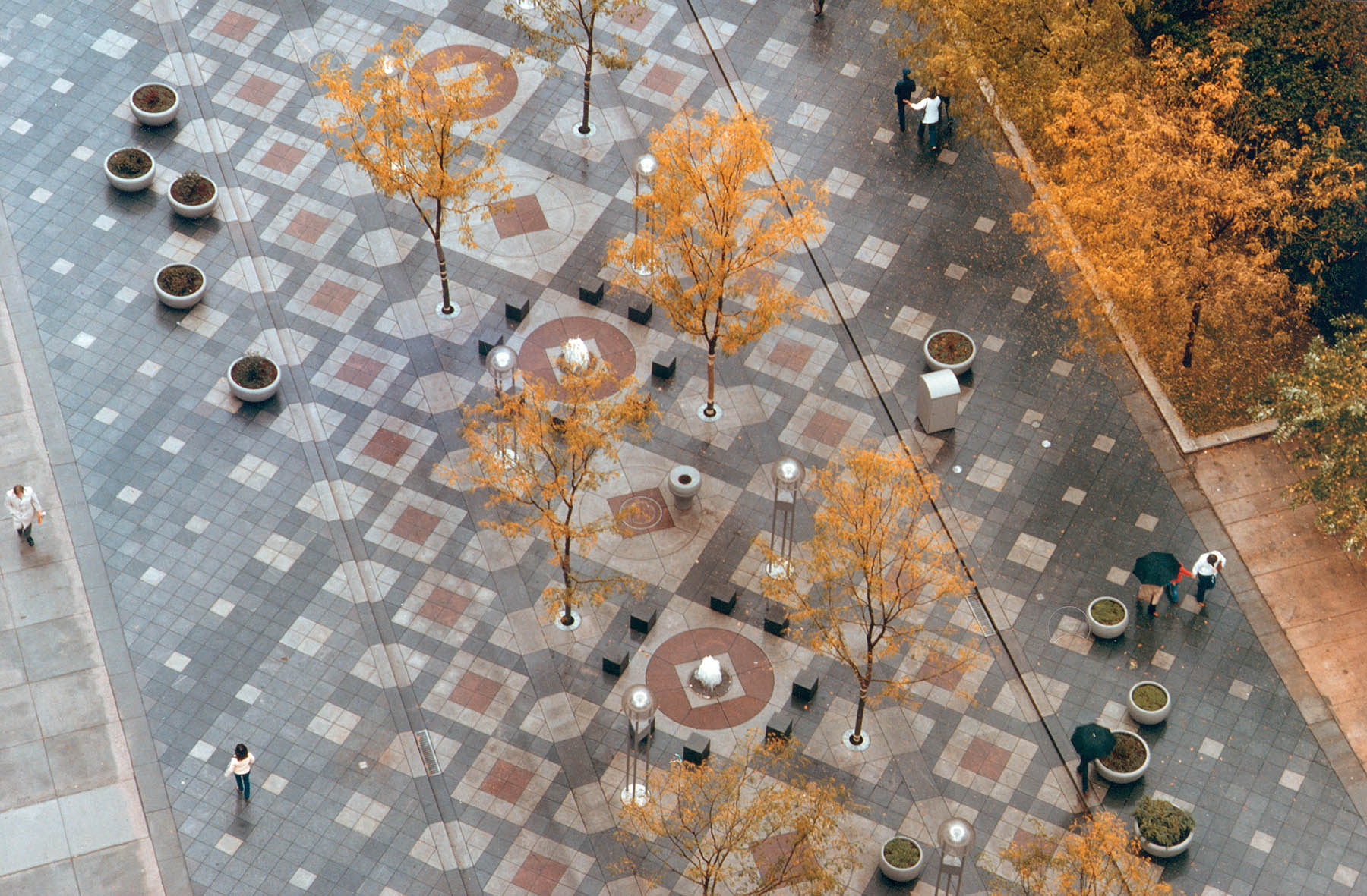 patterned pedestrianized street