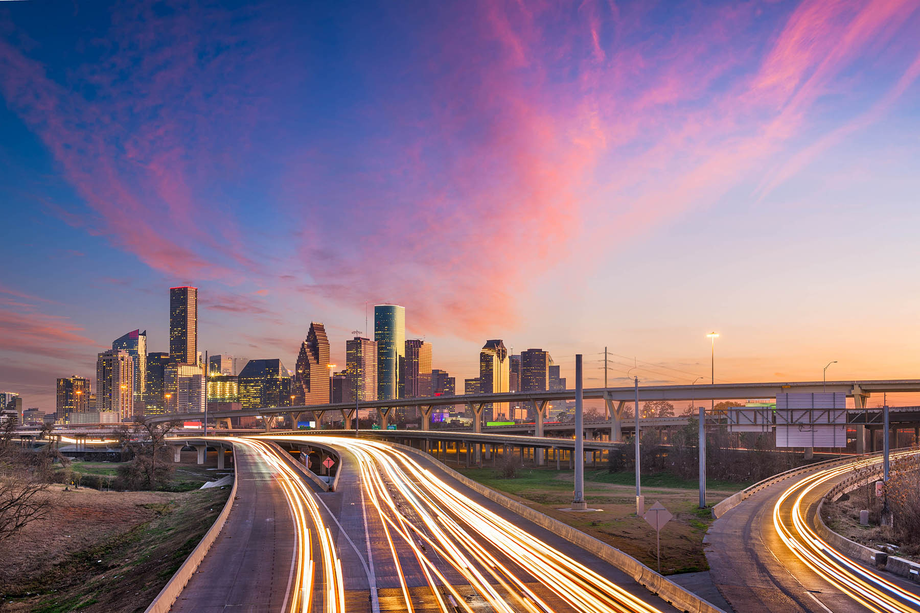 houston at sunset