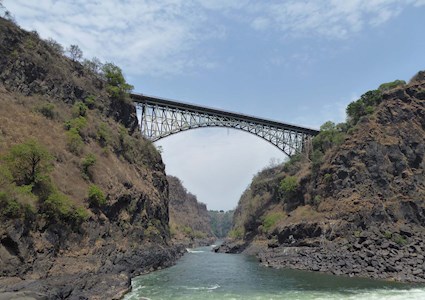 steel bridge spanning water