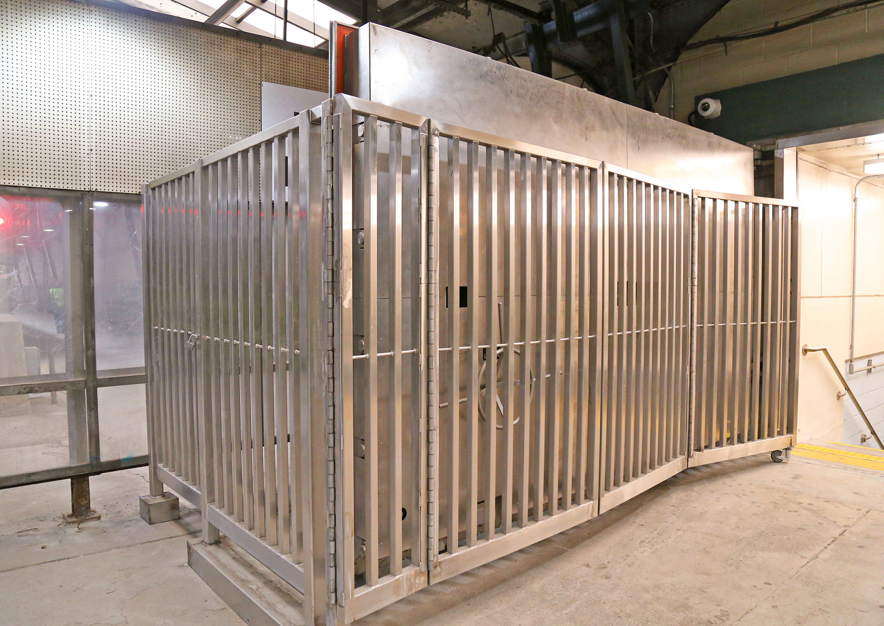 steel doors that can be sealed against floodwaters at a train station 