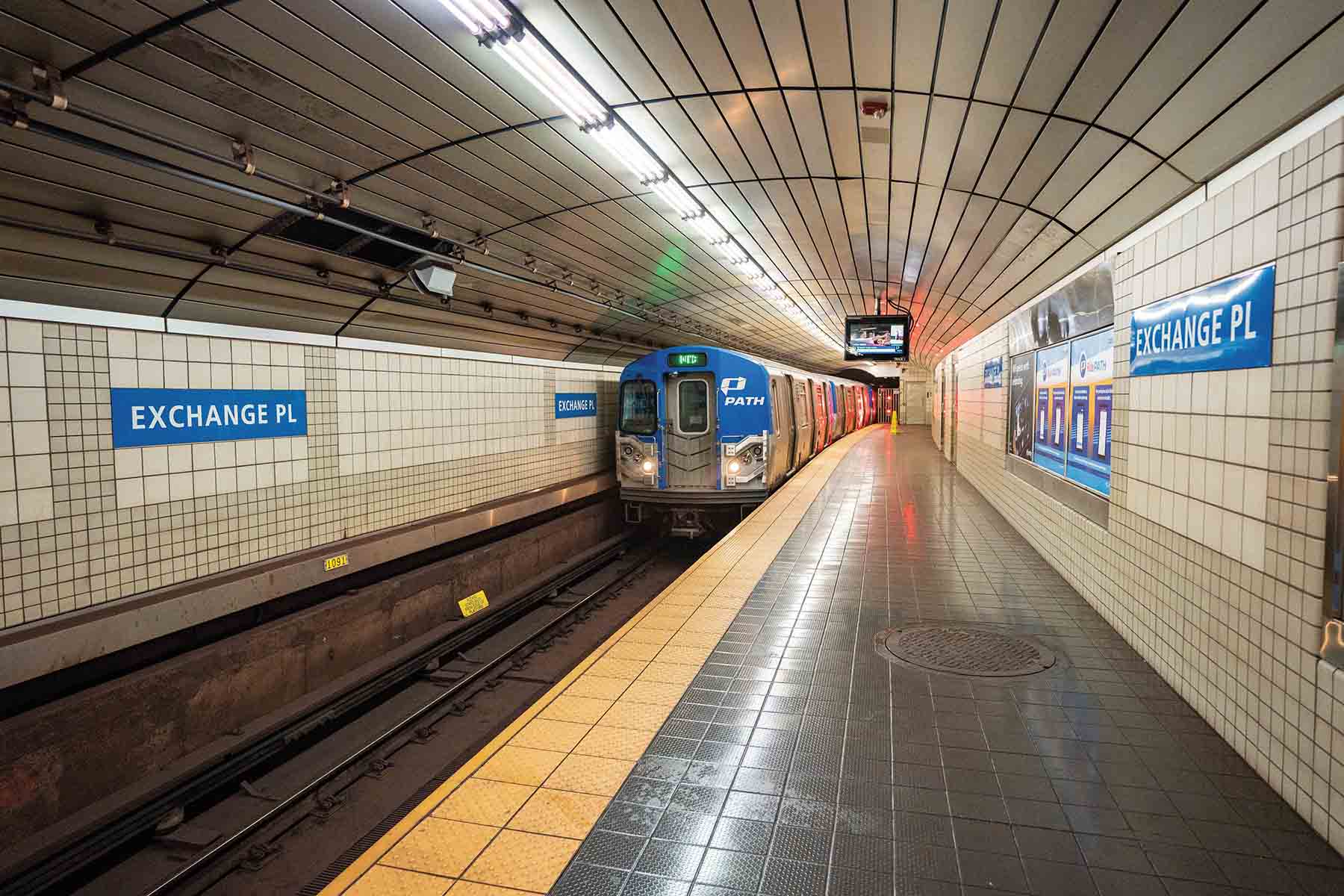 train pulling into the station