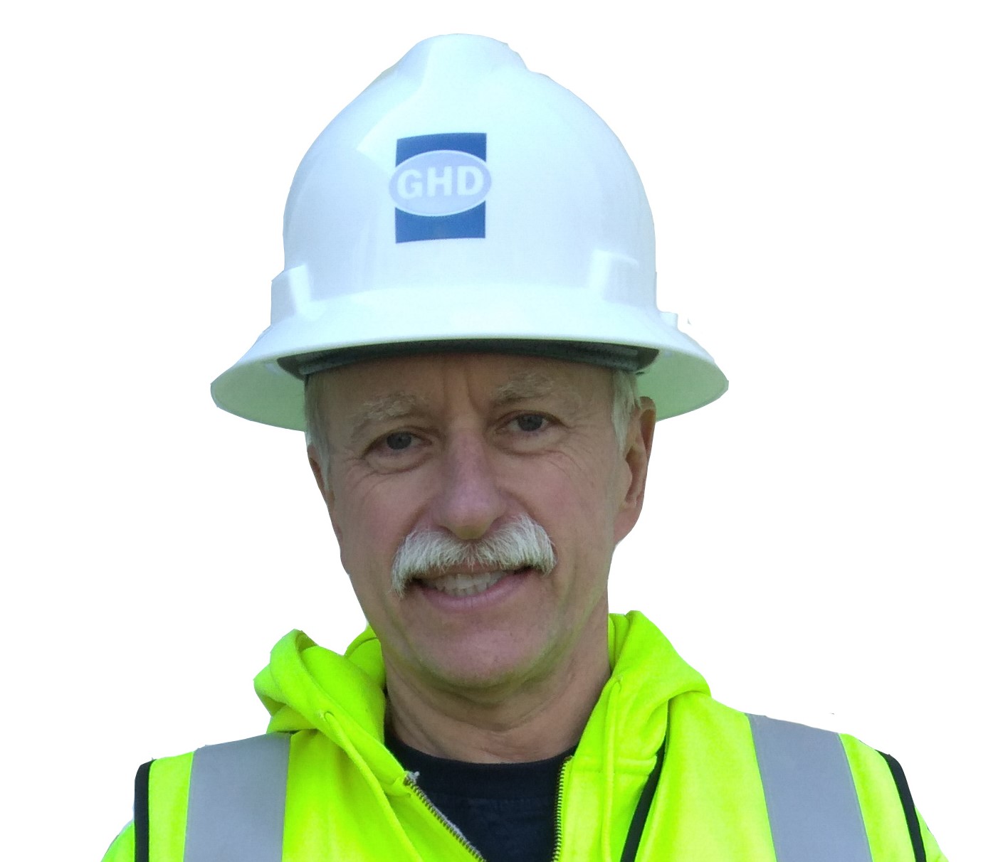 image of man with white mustache wearing construction hard hat
