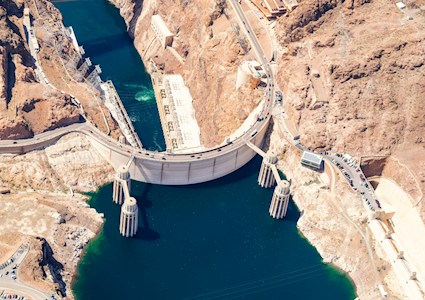aerial of hydropower dam