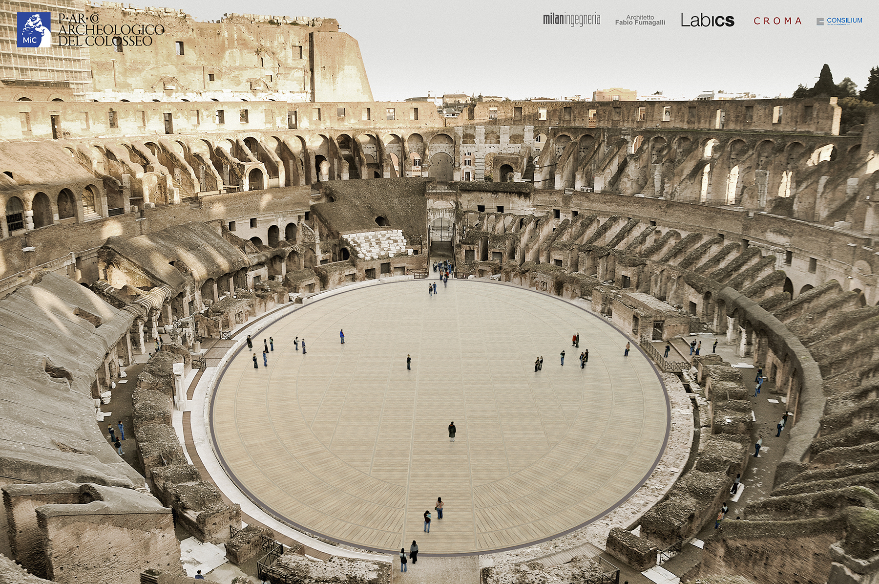 rendering of Colosseum and new flooring system