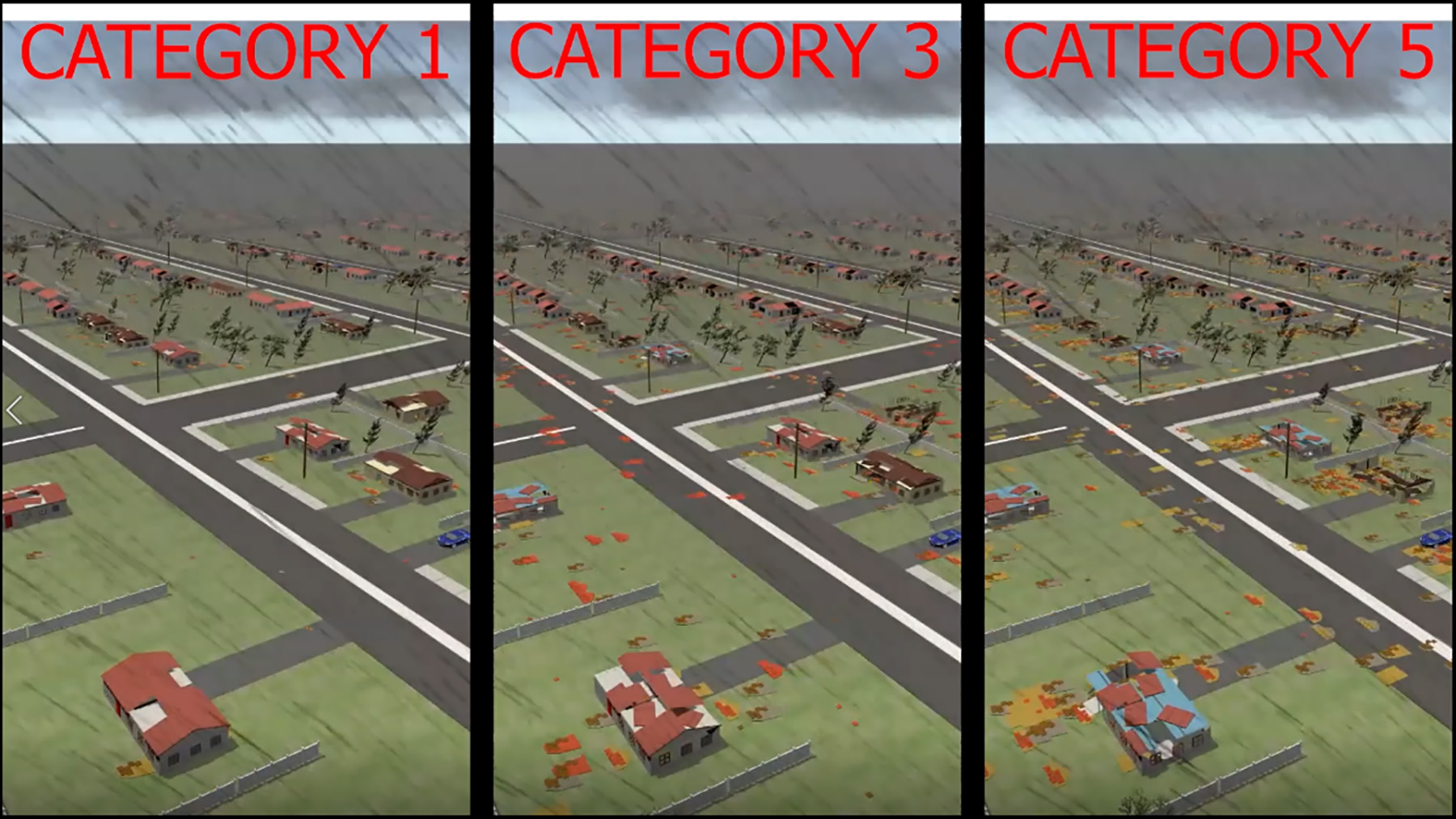 picture shows different levels of damage caused by varying strengthen earthquakes