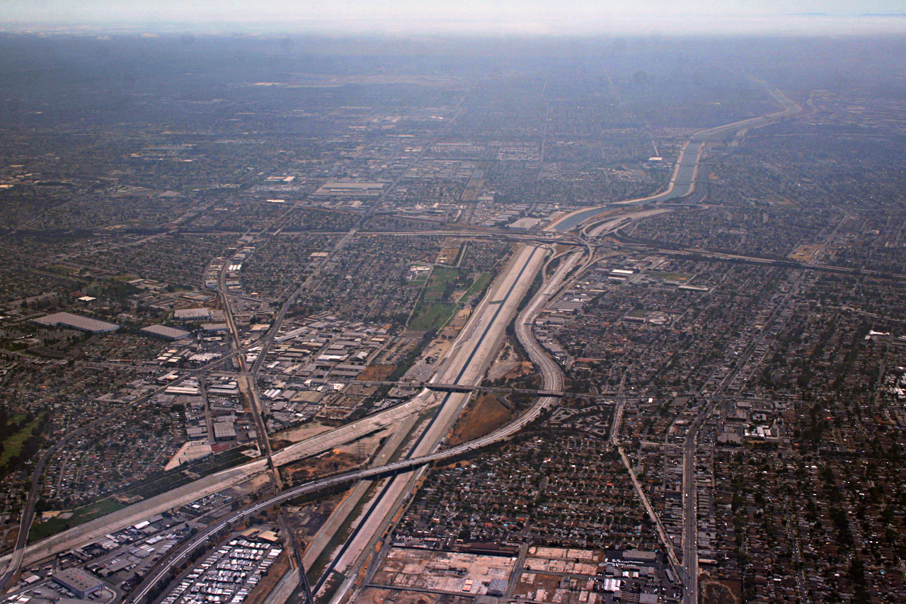 aerial of freeway