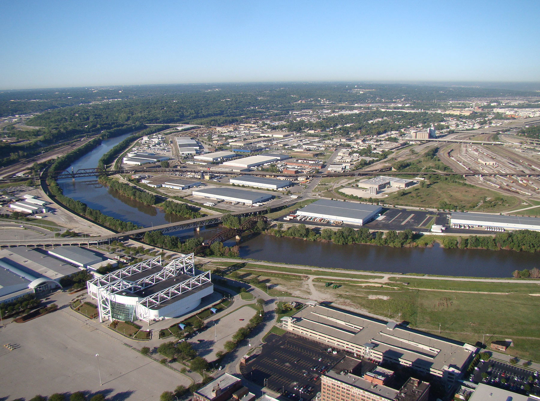 aerial of levees