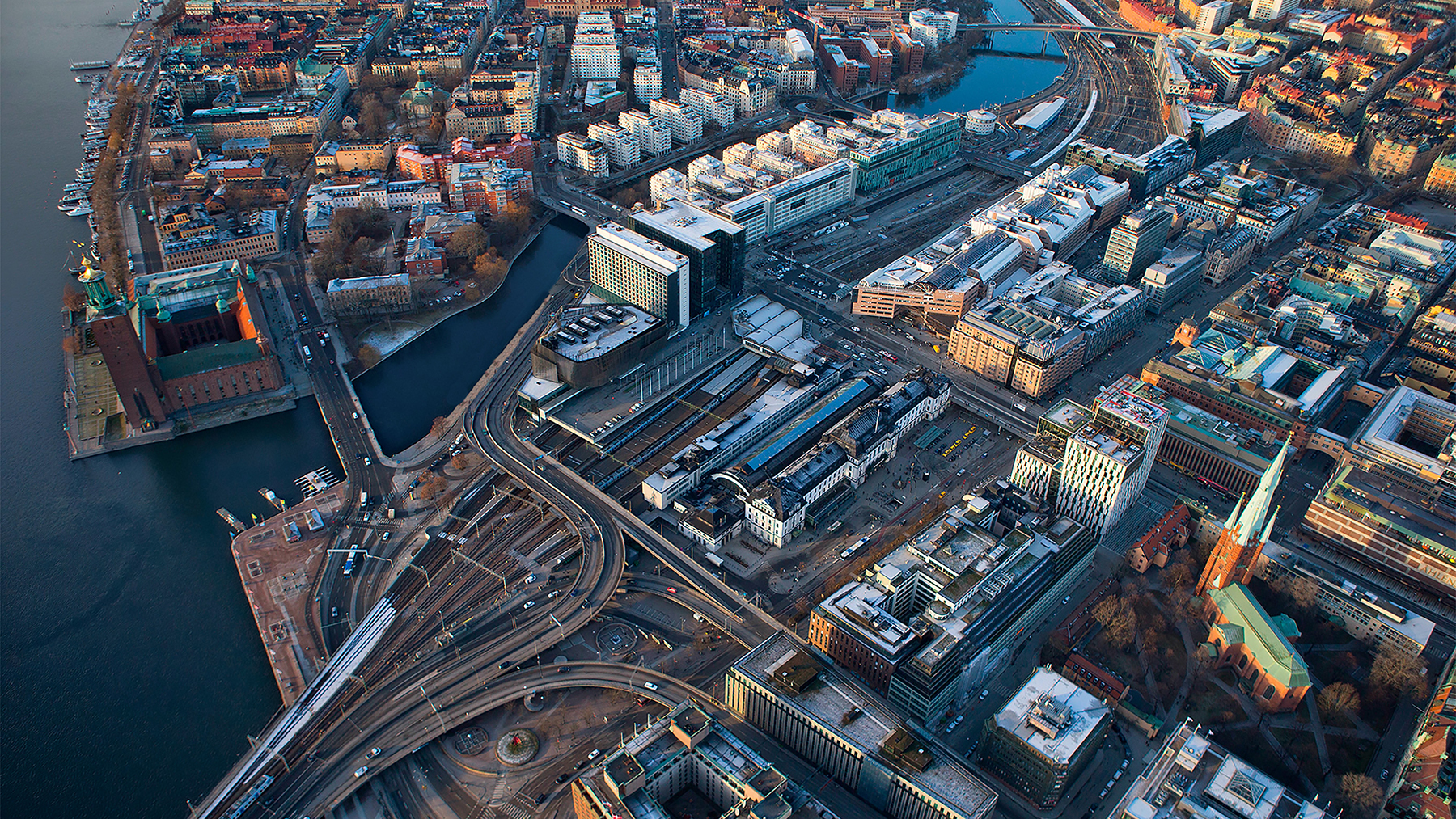 AERIAL OF RAIL STATION AND TRACKS