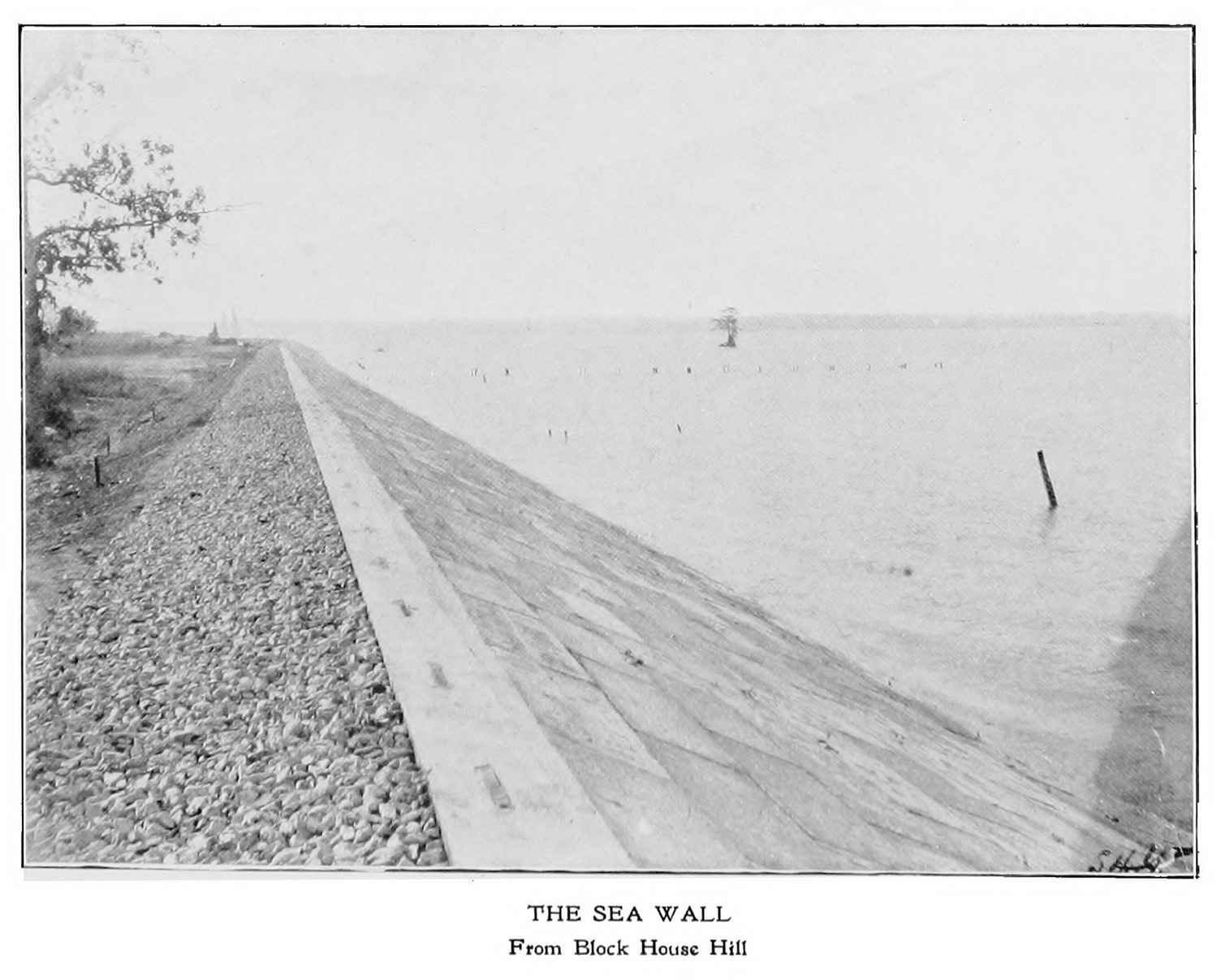 original sea wall shortly after construction