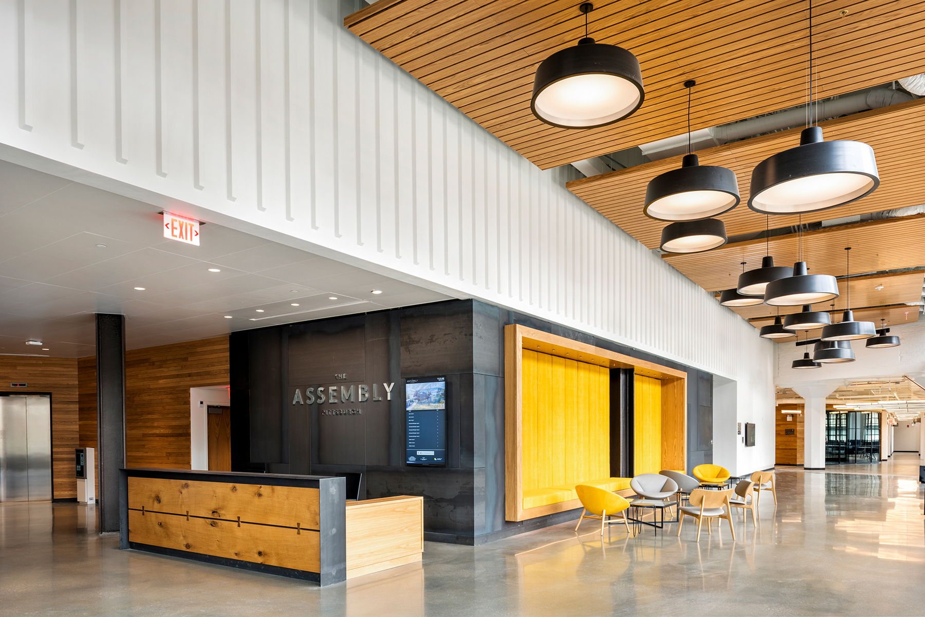 The lobby of the new building. (Courtesy Triggs Photography)