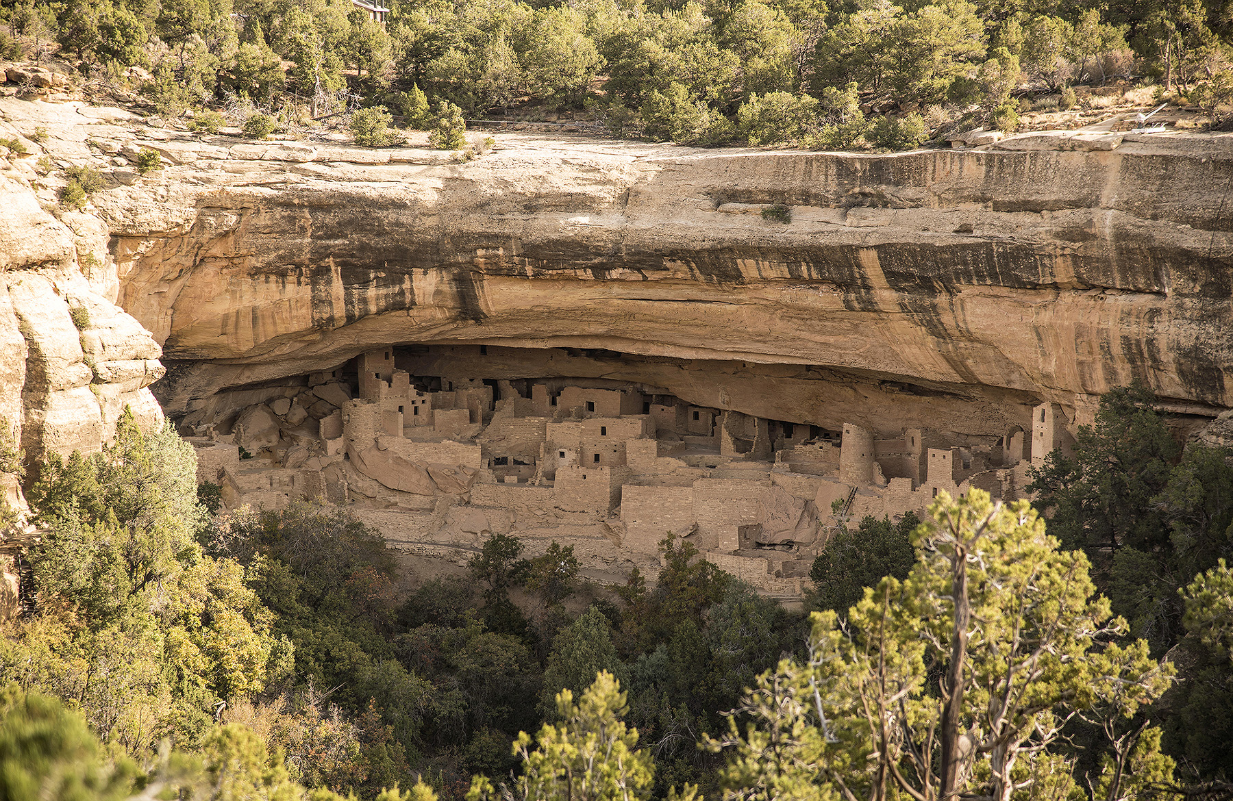 dwelling made of wood, sandstone, and mortar carved into a mountainside