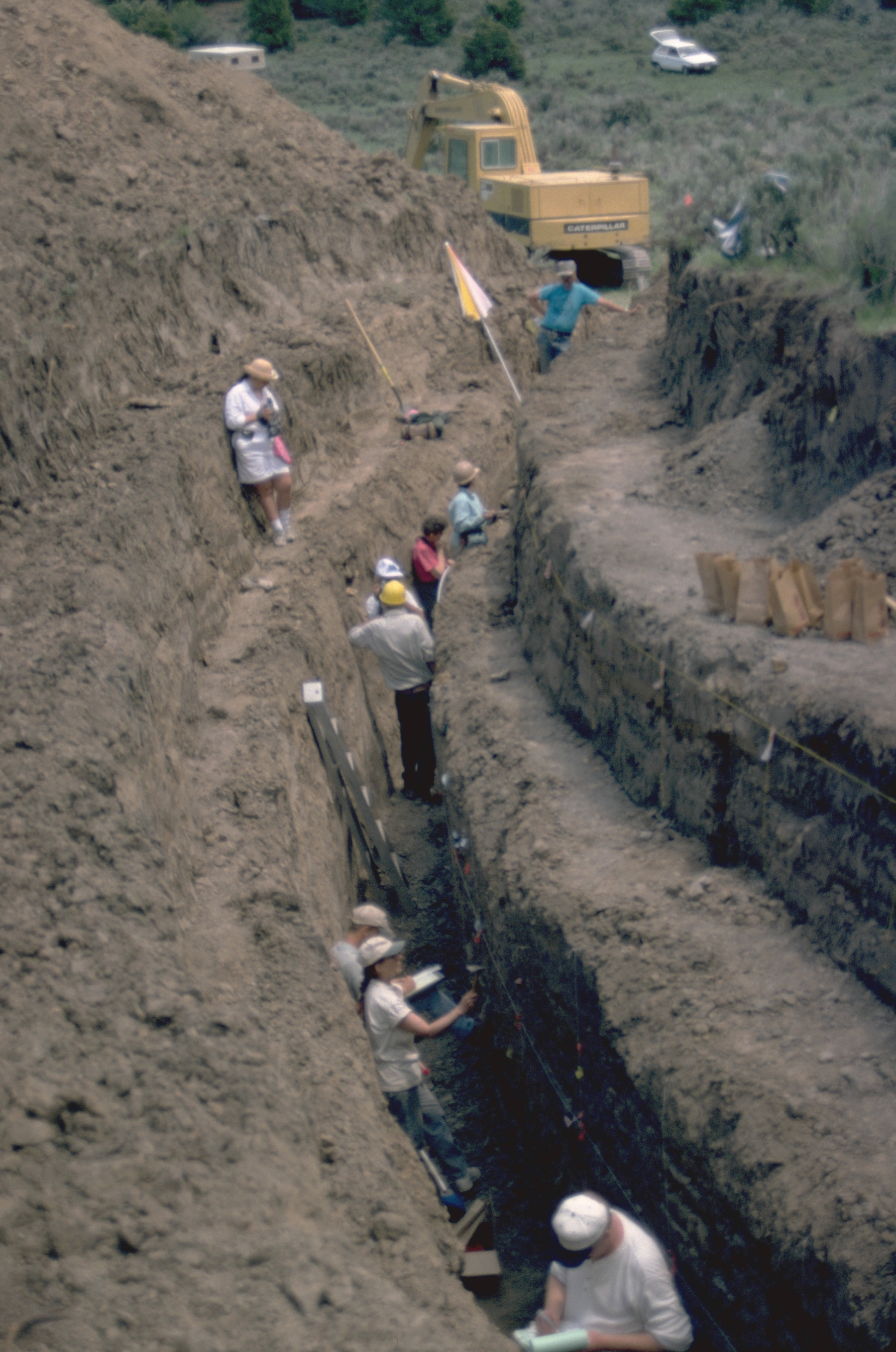 people excavating a ditch