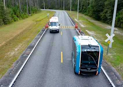 The JTA can also test vehicles on a facility that is part of the Florida State College at Jacksonville. Early testing here showed that the detection technology lidar struggled in rain. (Image courtesy of Jacksonville Transportation Authority)