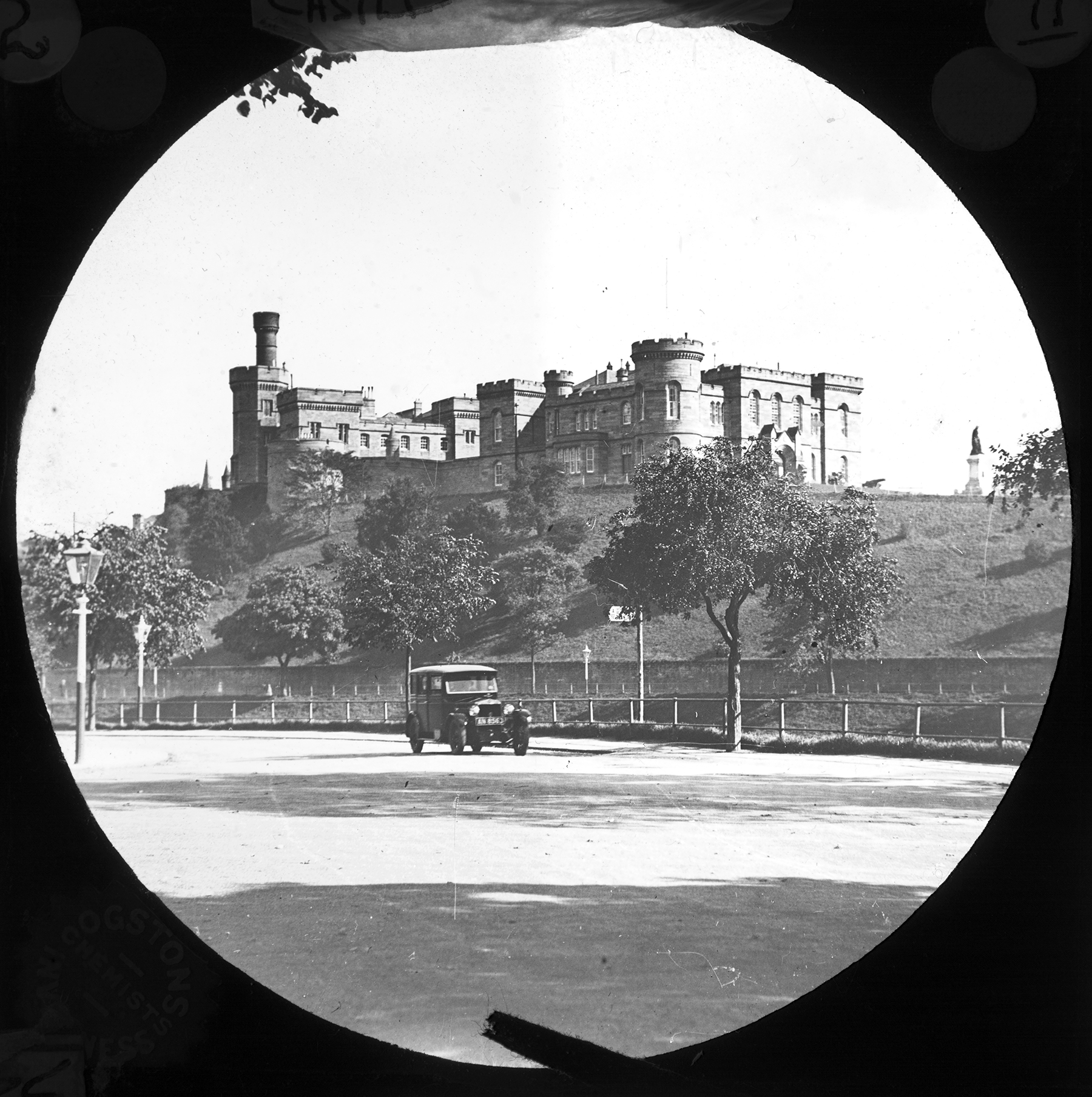 The site of the Scotland’s Inverness Castle has seen a variety of fortifications and castles rise and fall over many centuries. The current castle buildings are visible in this image from the early decades of the 20th century. (Image courtesy of Cook Collection, Inverness Museum and Art Gallery, High Life Highland)