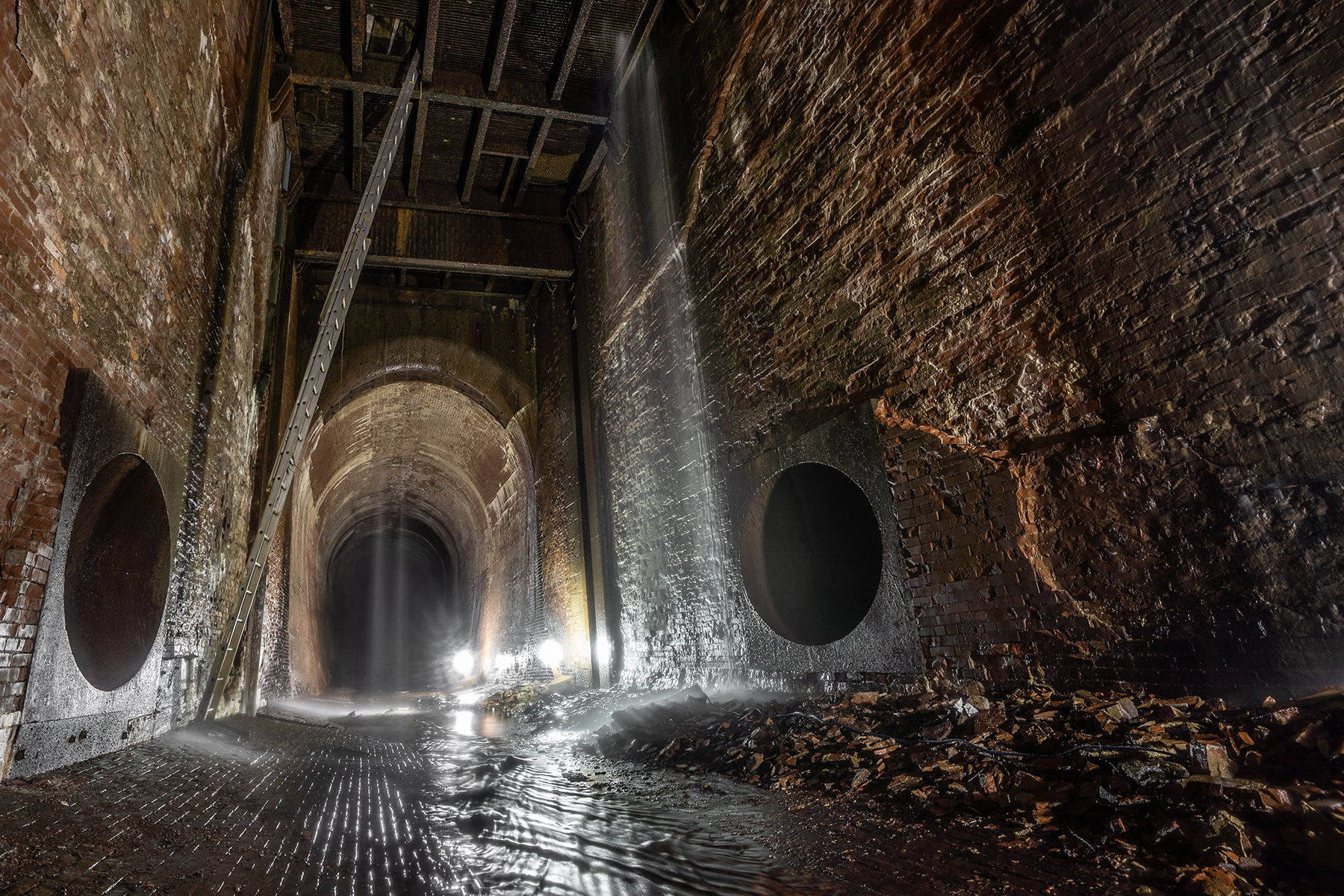 The power station wheel pit. Though some of the brick facing had crumbled over the years, the structure was in good condition when the Niagara Parks team reviewed it before renovations. (Image courtesy of Niagara Parks)
