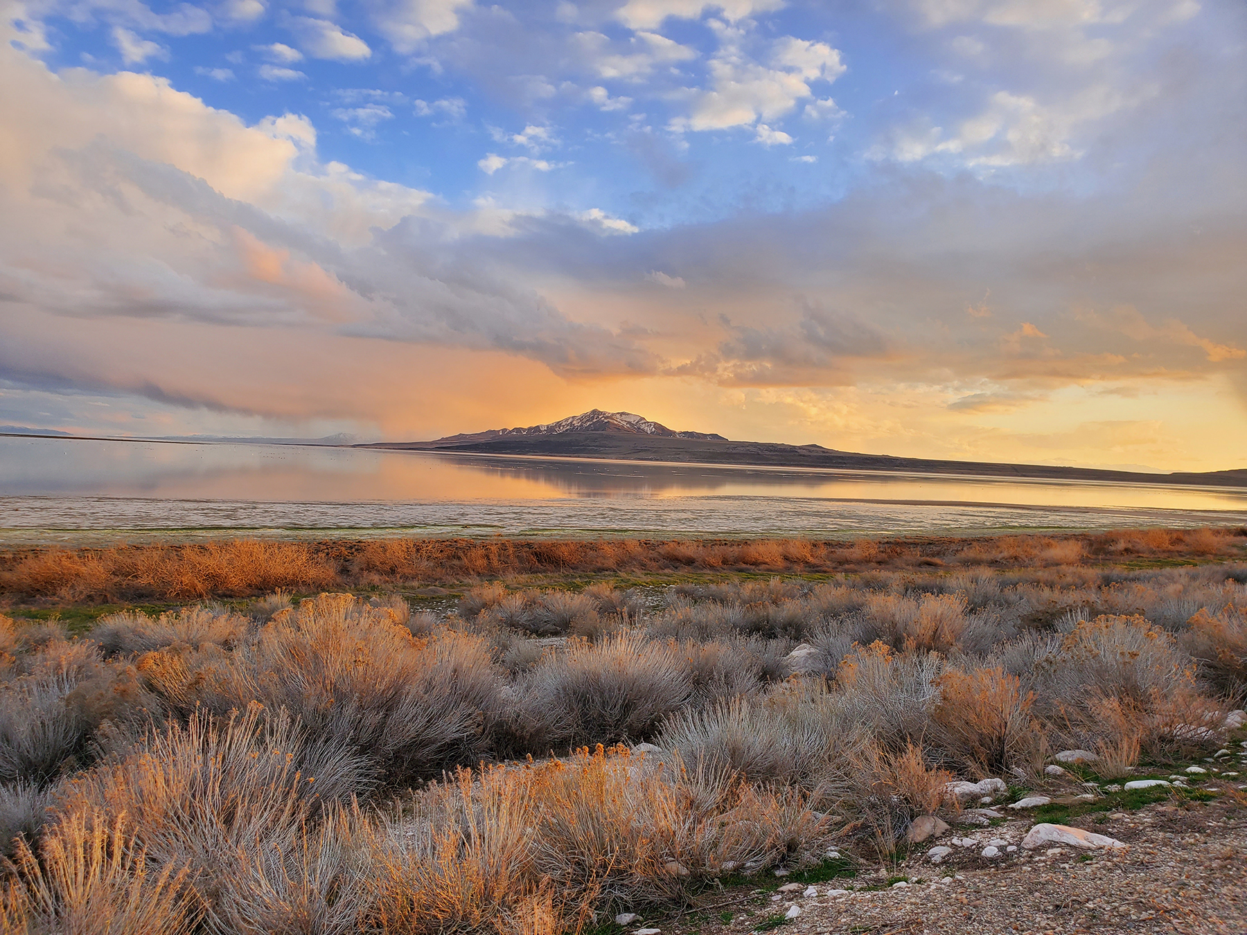 Antelope Island is the largest island in the Great Salt Lake. When the lake drops significantly in elevation, the island becomes a peninsula. (Image courtesy of Utah Department of Natural Resources)