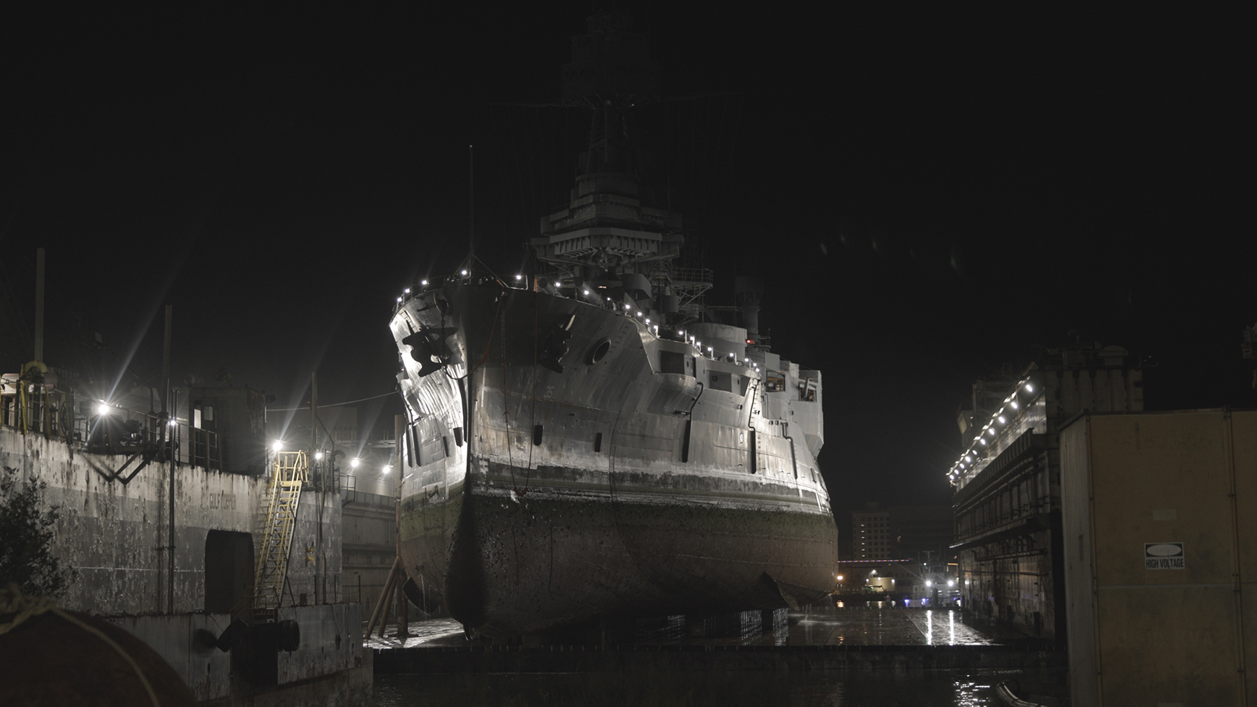 The Texas is now in dry dock, undergoing repairs designed to preserve the ship for another 50 or even 100 years. (Image courtesy of Captiv Creative) 