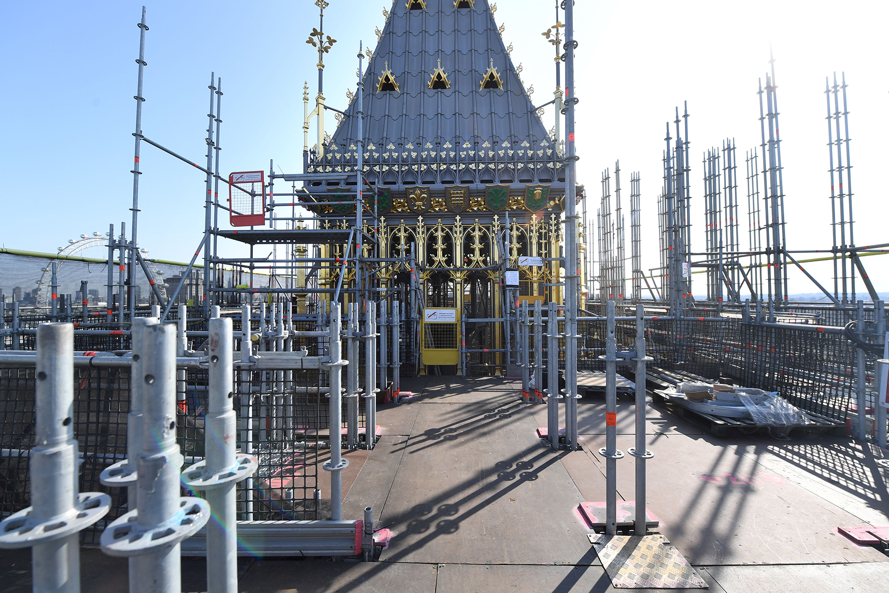 The scaffolding system was one of the most complex aspects of the overall tower project (©UK Parliament, Jessica Taylor)